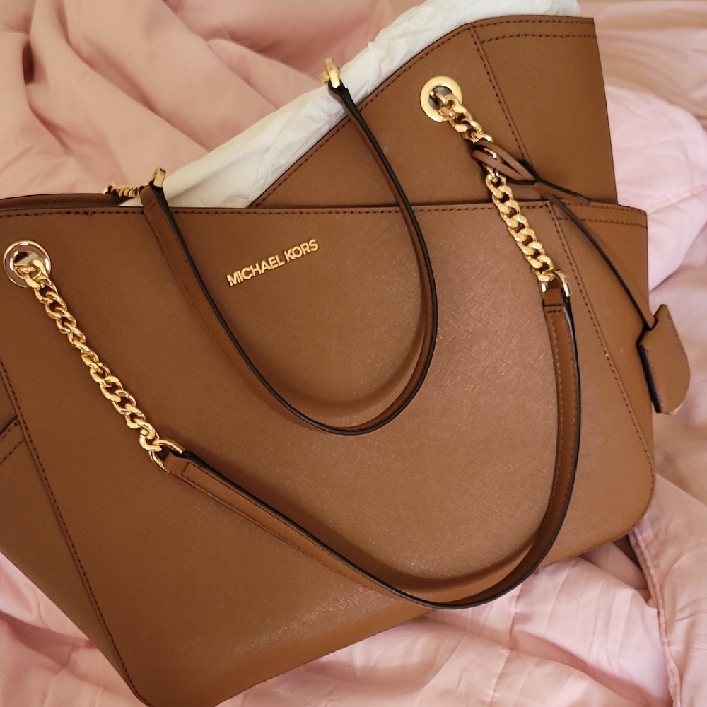 Michael Kors Brown Leather Tote Bag